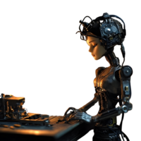 Futuristic Robot Engaged in Precision Work Detailed Mechanical Design HighTech Innovation C png