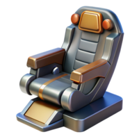 magnificent minimalist Spaceship pilot seat, ergonomic design, control stick authentic png
