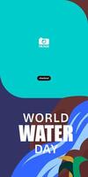 World Water Day. Banner template design with water illustration out of faucet for greeting, campaign, annual event on March 22 vector