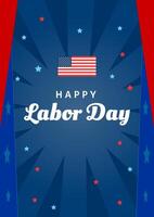Happy Labor Day. Poster template design with american flag for events, promotions, advertisements vector