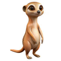 impressive abstract A curious meerkat, standing upright authentic png