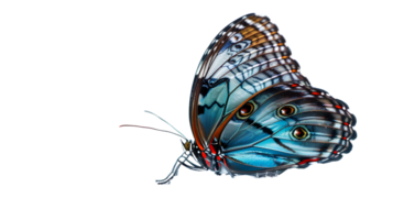 Vibrant Butterfly with Intricate Wing Patterns on a Black Background png