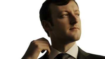 A professional adjusting their tie exuding confidence and style in a formal setting png