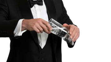 Bartender Pouring a Drink in a Formal Setting Elegant Service Professional Barman Cocktail P png