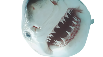 CloseUp of a Creatures Jaw with Sharp Teeth and Intense Eye Ideal for Horror Fantasy or Wi png