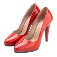 vibrant contemporary A pair of red high heels, stylish and modern, high resolution png