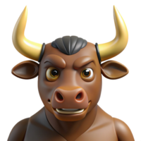 beautiful abstract Minotaur, bull-headed monster, genuine png