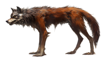 Fierce Canine Predator with Detailed Fur Texture and Intense Expression Perfect for Wildlife png