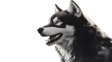 Fierce Canine Profile with Open Mouth and Sharp Teeth Detailed Animal Illustration for Wildlif png