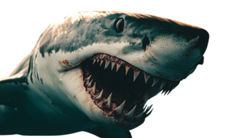 Fierce Predator with Sharp Teeth and Intense Gaze Perfect for Wildlife Danger and Marine The png