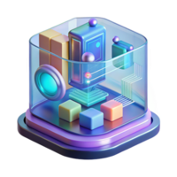 elegant creative Holographic display, futuristic interface, data streams exclusive png
