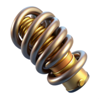 elegant artistic Steampunk spring with tightly coiled metal and brass ends authentic png