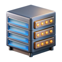 serene traditional Server rack unit with blinking lights authentic png