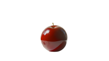 A glossy red apple with a stem isolated on a black background for versatile design use png