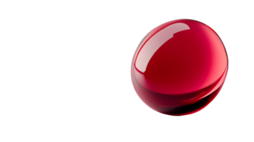 A glossy red sphere with reflective highlights ideal for design art and creative projects png