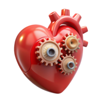 serene abstract A human heart made of gears and clockwork, original png