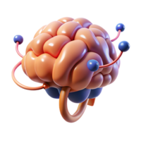 wonderful modern A floating brain with electrical sparks connecting its lobes, 4K png