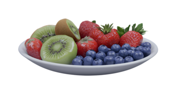 A vibrant assortment of fresh fruits in a white bowl perfect for health and nutrition themes png