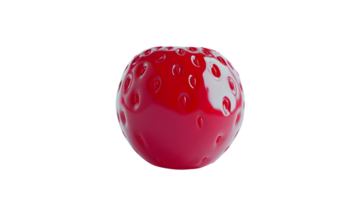 A vibrant red and white spherical object with textured surface ideal for creative designs and png