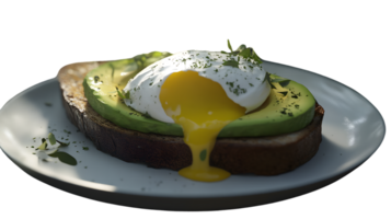 Avocado Toast with Poached Egg A Healthy and Delicious Breakfast Option for Food Enthusiast s png