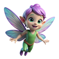 impressive artistic A mischievous pixie, iridescent wings, playful expression high quality png