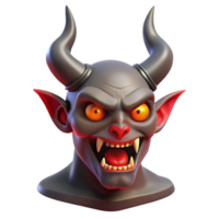 extraordinary vintage A menacing demon, horns, glowing red eyes authentic png