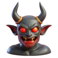 beautiful rustic A menacing demon, horns, glowing red eyes high resolution png