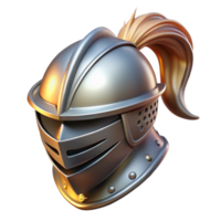 dramatic contemporary A knight's helmet, plumed crest, polished metal high resolution png