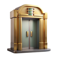 standout futuristic Art Deco building elevator door, NO BACKGROUND with Transparent Background. top-tier png