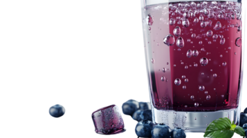 Refreshing Berry Beverage with Ice and Bubbles in a Glass Perfect for Summer Drinks Healthy L png