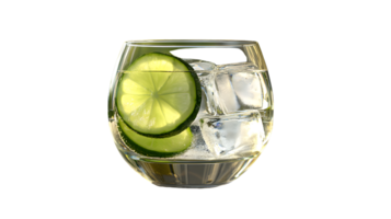 Refreshing Glass with Ice and Citrus Slices for Beverage Presentation png