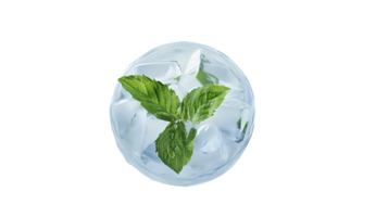 Refreshing Ice and Mint Composition in a Glass png