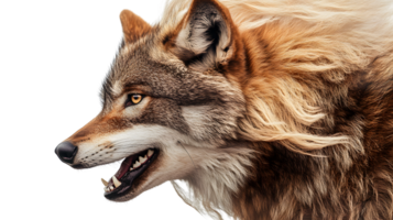 Profile of a wild canine with bared teeth png