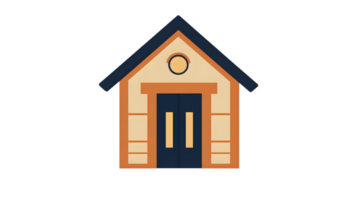 A cozy home with a welcoming entrance featuring a symmetrical design and warm colors for real png