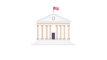 A grand structure with classical columns and a flag ideal for themes of governance law and d png