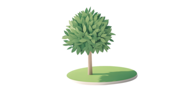 A lush green tree standing on a grassy patch ideal for nature and environmental themes perfec png