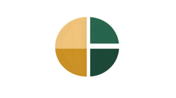 Abstract Circle Divided into Four Sections with Gradient Colors for Design and Presentation png