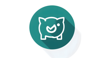 Abstract Cat Icon with Teal Circle and White Pointer Minimalist Design for Apps and Websites png