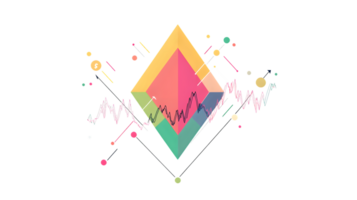 Abstract Geometric Composition with Vibrant Colors and Dynamic Patterns png