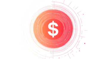 Abstract Financial Symbol Design Circular Pattern Orange and Red Hues Digital Art Stock Ill png