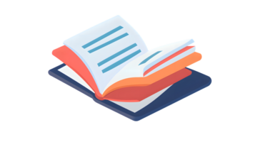 An Open Book with Colorful Pages and Text Lines Ideal for Education Learning and Knowledge C png