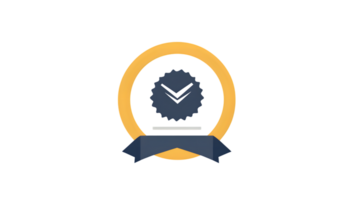 Achievement Badge with Ribbon and Circular Frame Ideal for Awards Certifications and Recogni png