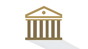 Classical Architecture Icon Golden Structure with Pillars and Triangular Roof for Design Busi png