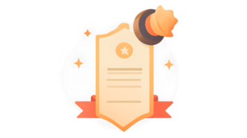 Certificate with Seal and Ribbon Official Document Design for Awards Recognition and Achieve png