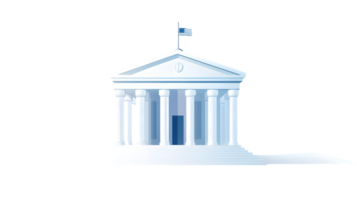 Classical Architecture with Flag A Symbol of Governance and Authority png