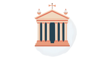 Classical Architecture with Scales of Justice A Symbol of Law and Order in a Minimalist Design png