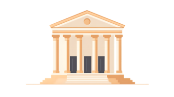 Classical Architecture with Pillars and Triangular Facade Ideal for History Education and De png