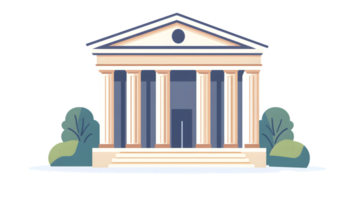 Classical Architecture with Pillars and Pediment Ideal for Education Law and Government Them png