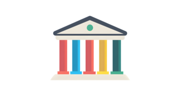 Colorful Architectural Structure with Pillars and Triangular Roof Design for Creative Projects png