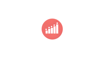 Data Visualization Icon with Bar Graph and Dots on a Pink Circle Background png